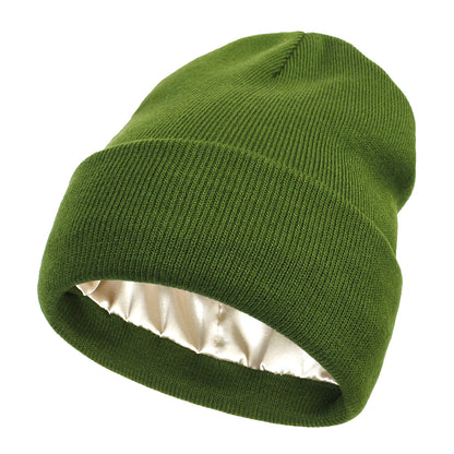 Satin-Lined Wool Beanie