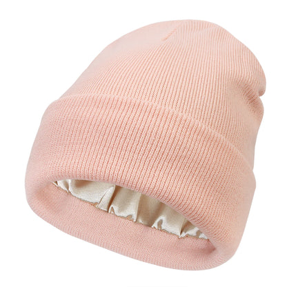 Satin-Lined Wool Beanie