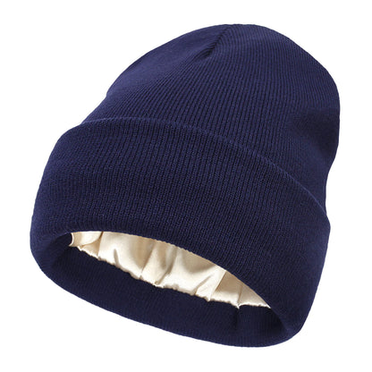 Satin-Lined Wool Beanie