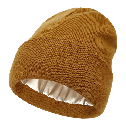 Satin-Lined Wool Beanie