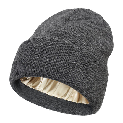 Satin-Lined Wool Beanie