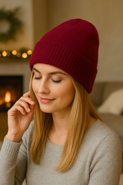 Satin-Lined Wool Beanie