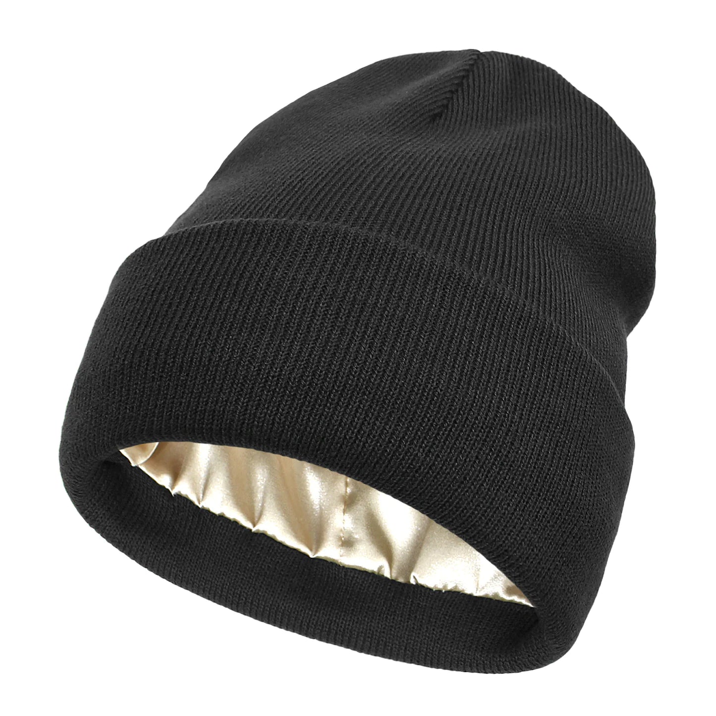 Satin-Lined Wool Beanie