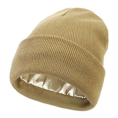Satin-Lined Wool Beanie
