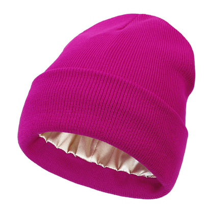 Satin-Lined Wool Beanie