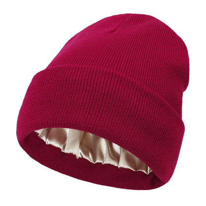 Satin-Lined Wool Beanie